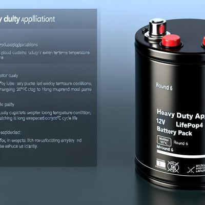 Applicazioni di carico pesante 12V LiFePO4 Battery Pack -20°C a 60°C Durata di ciclo prevista Ronda 6