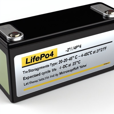 Tipo di immagazzinamento -20-45C -4-113°F Batteria LiFePO4 con durata di ciclo prevista di 1C a 25C e custodia ABS