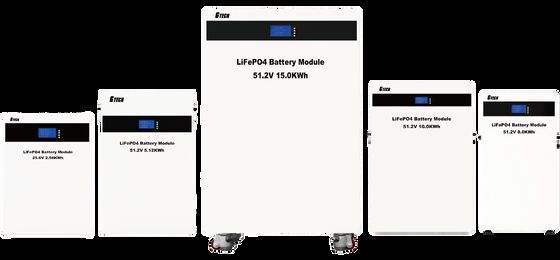 G TECH 51.2V 200Ah 10KWH Batteria LiFePO4 a parete con lunga durata di ciclo per lo stoccaggio dell'energia solare