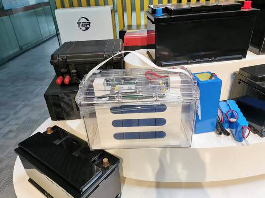 Batteria LiFePO4 da 12,8 V 100 Ah con durata di 6000 cicli e alloggiamento trasparente per l'accumulo di energia solare