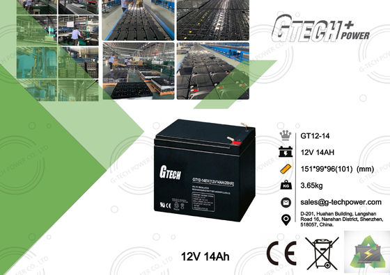 La batteria al piombo sigillata libera 12v 14ah di manutenzione per aumenta il sistema